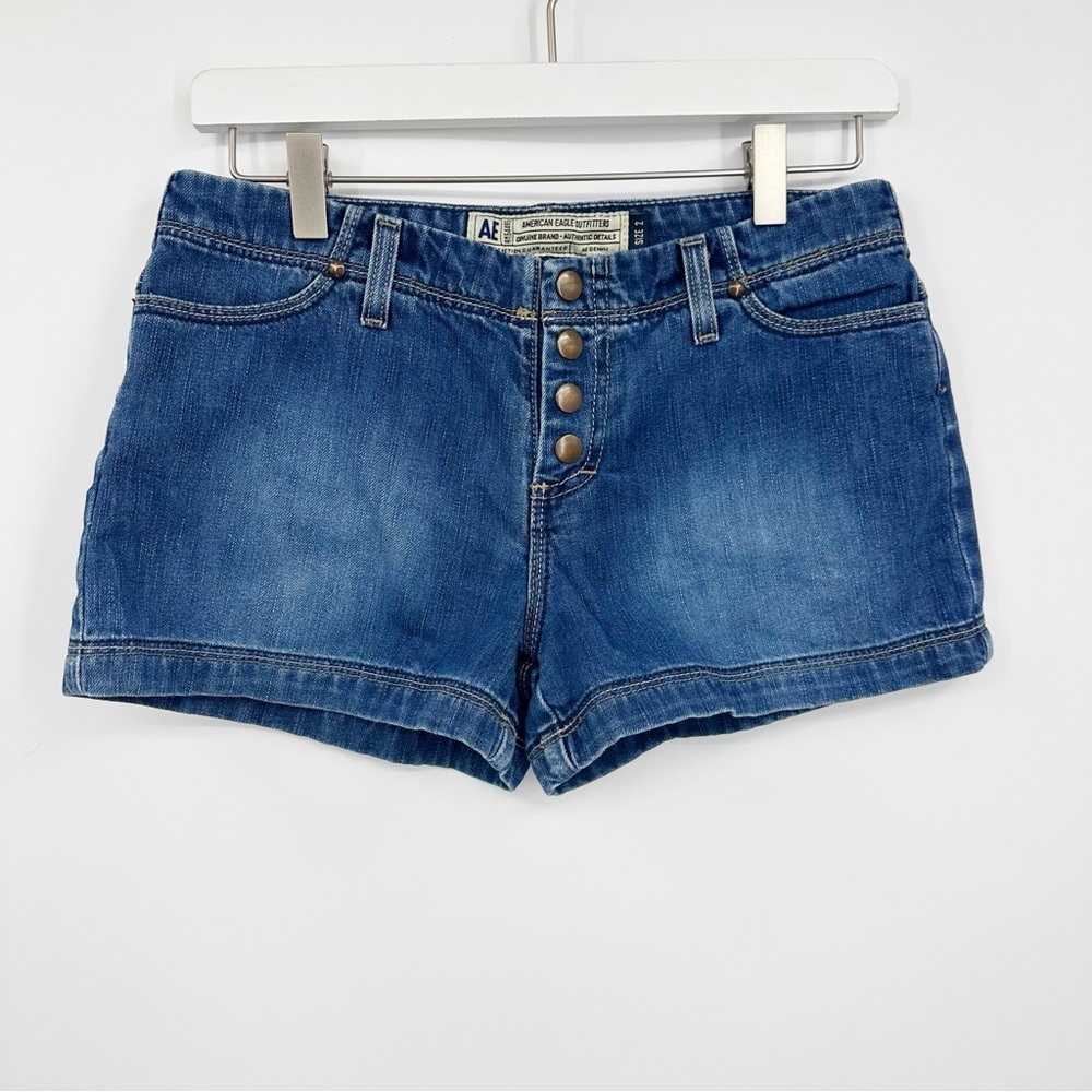American Eagle Outfitters Button Snap Denim Shorts Size 2 Boho Rodeo Festivals